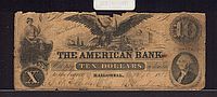 Hallowell, ME, 1855 $10, The American Bank